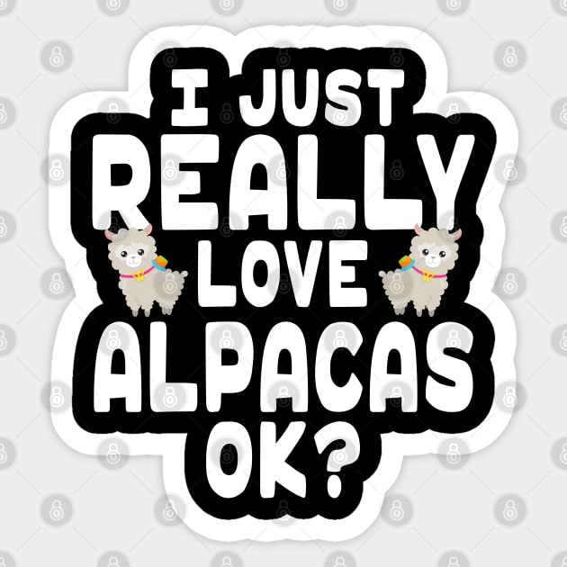 I Love Alpacas - Alpaca Lover Sticker by HeartsandFlags